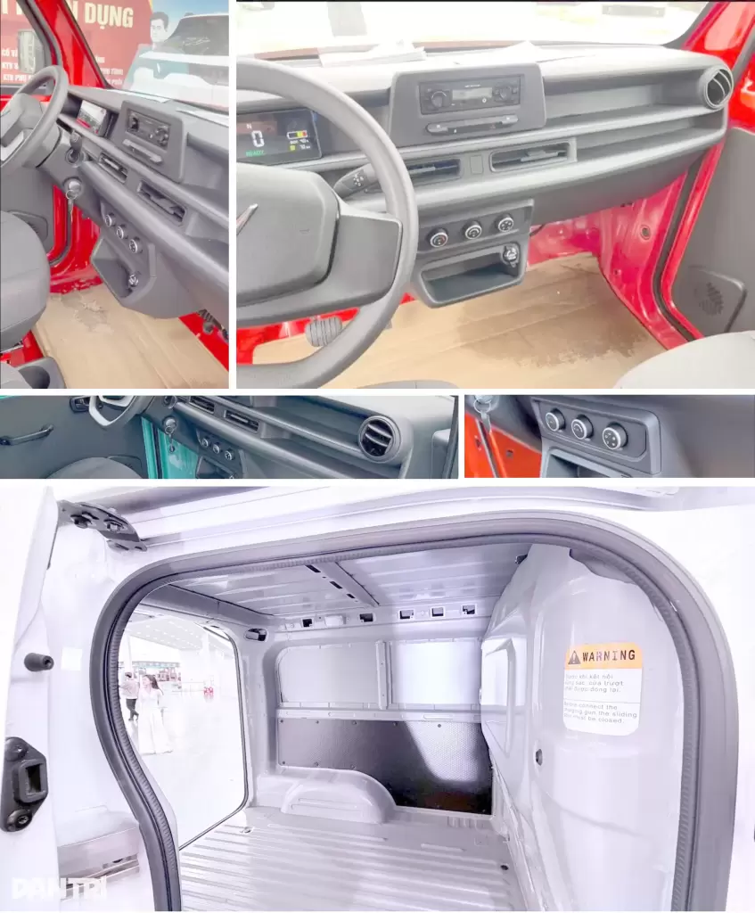 Nội thất cabin điều khiển và khoang chứa hàng rộng rãi của xe điện EC Van