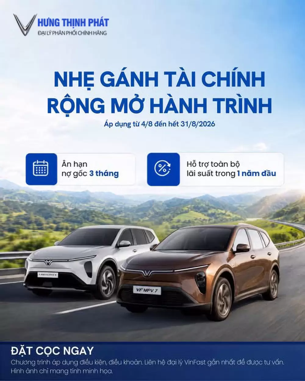 Banner chương trình ưu đãi tài chính mua xe điện VinFast 7 chỗ