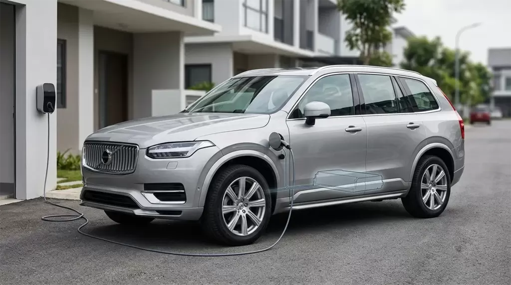 Xe PHEV sạc pin từ nguồn điện bên ngoài qua cổng sạc