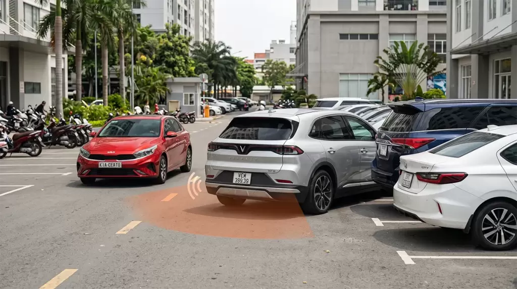 Rcta Vinfast Lui Khoi O Do - RCTA VinFast: Cảnh báo phương tiện cắt ngang khi lùi - VinFast Hưng Thịnh Phát RCTA VinFast hỗ trợ cảnh báo khi lùi khỏi ô đỗ