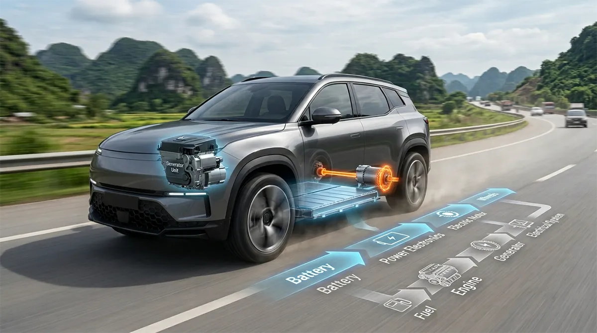 REEV là gì và nguyên lý truyền động bằng mô-tơ điện