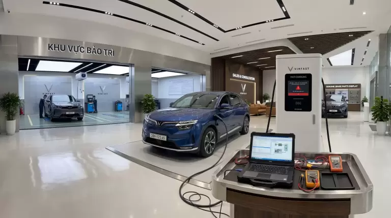 Kiểm tra chẩn đoán lỗi xe điện VinFast không nhận sạc tại trụ sạc